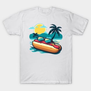 Hotdog at the beach sun, summer design T-Shirt